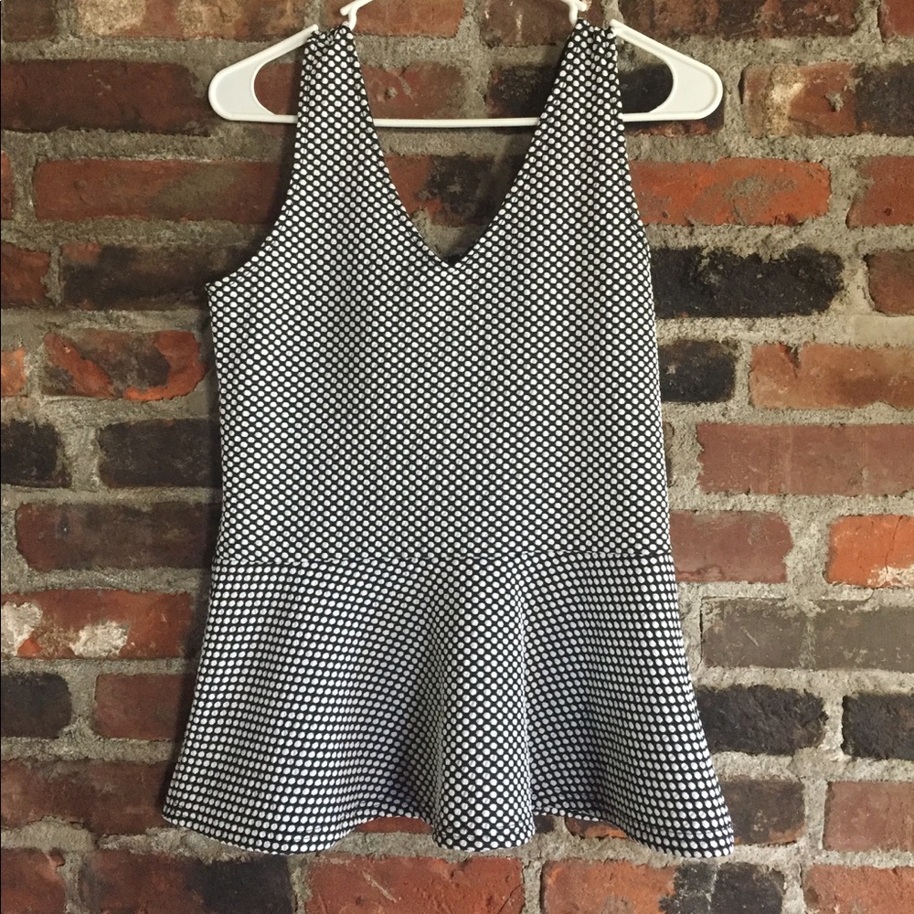 Peplum top, black and white
